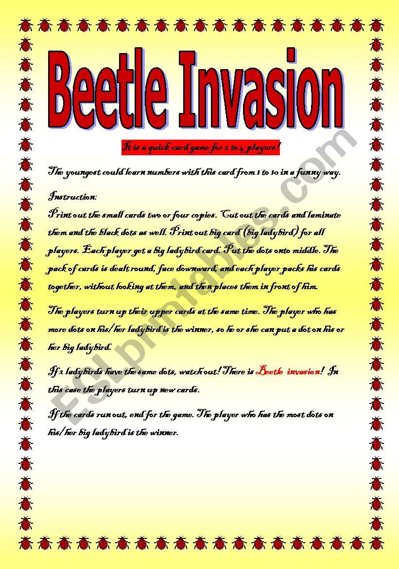 Beetle Invasion  Funny Card Game