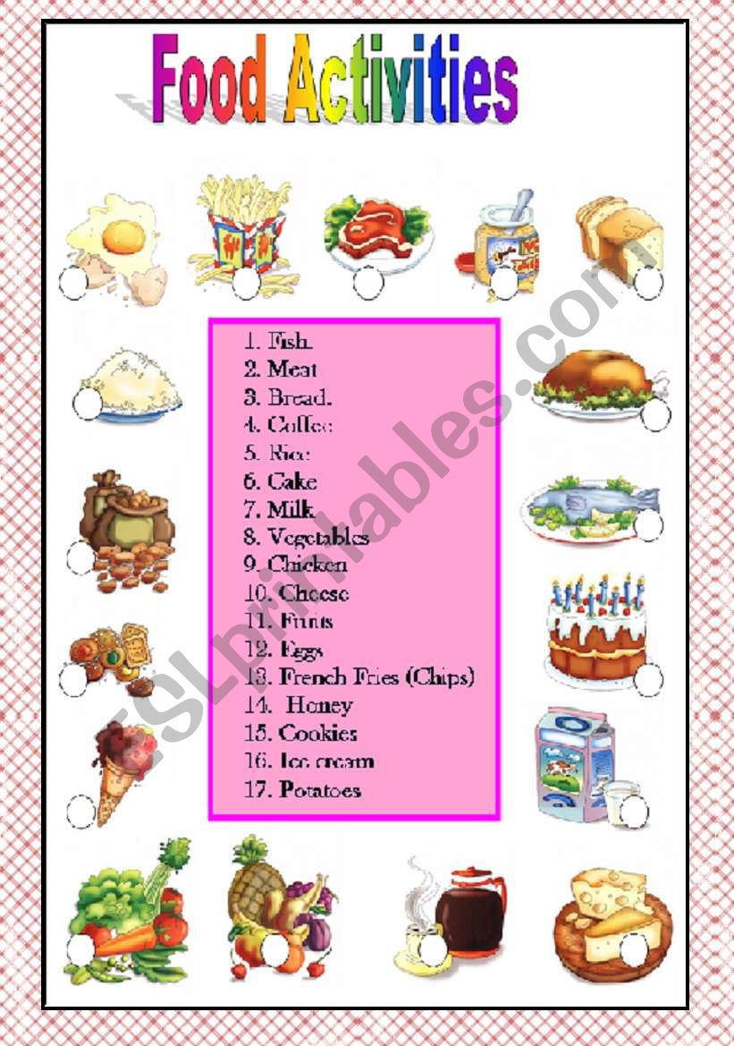 Food Activities 1 worksheet