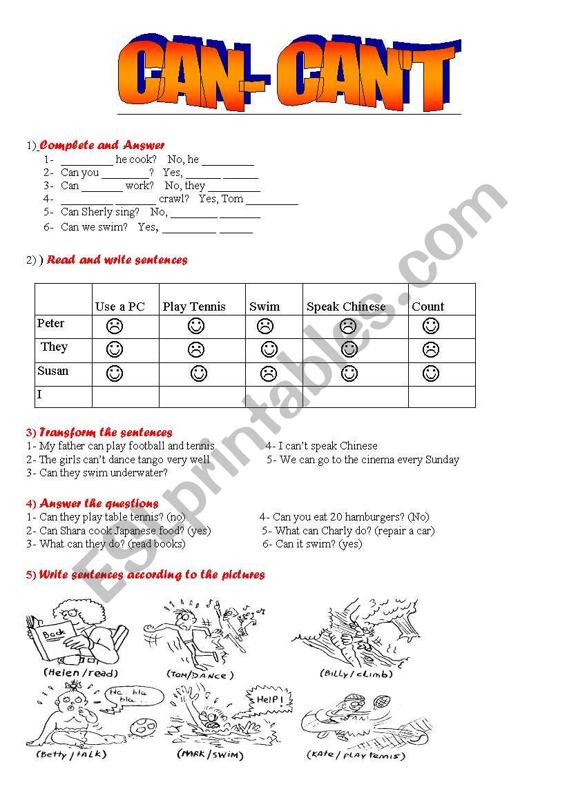 Can-Cant worksheet