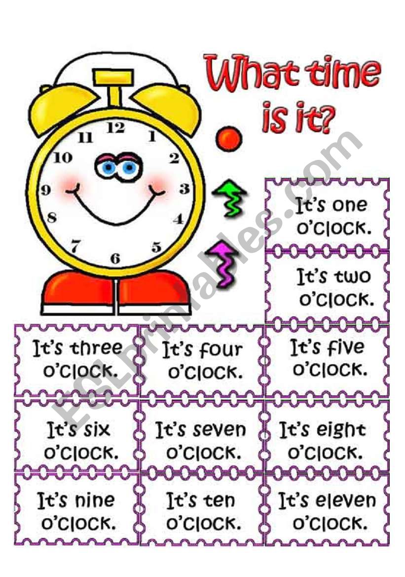 What time is it? Pair work worksheet