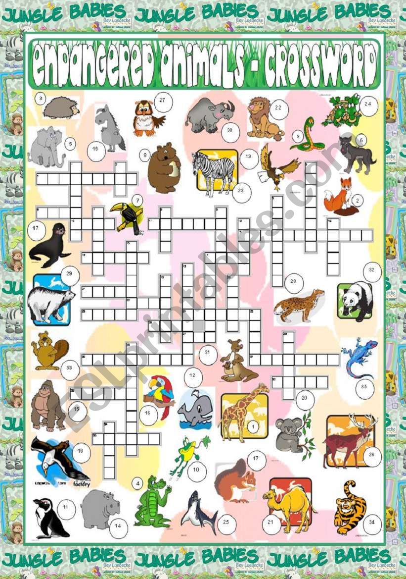 Endangered Animals - Crossword