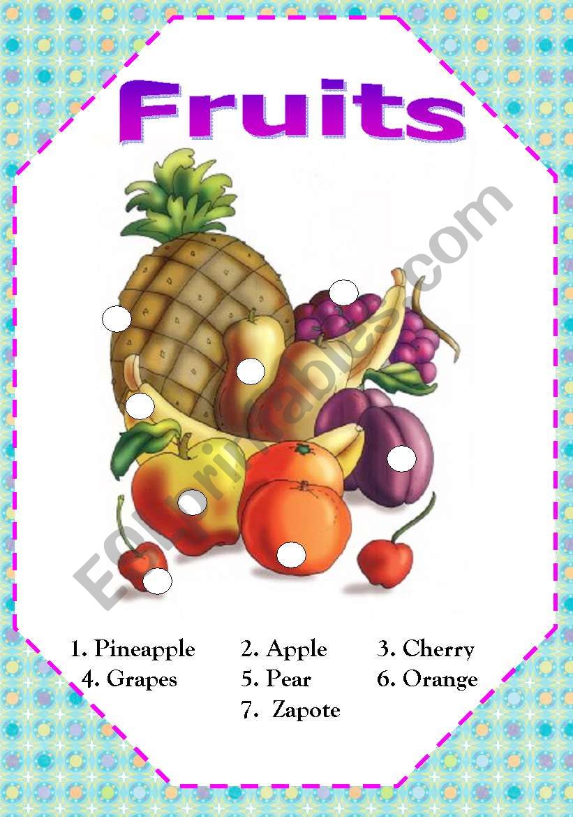 Fruits Activities worksheet