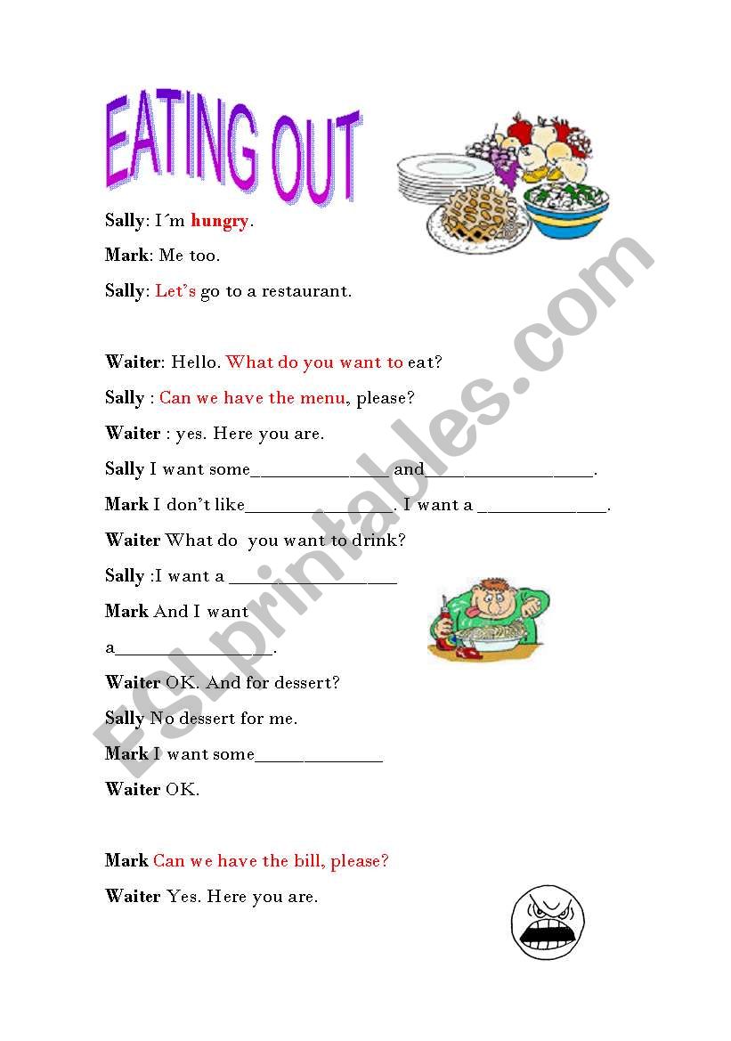 Conversation Eating out worksheet