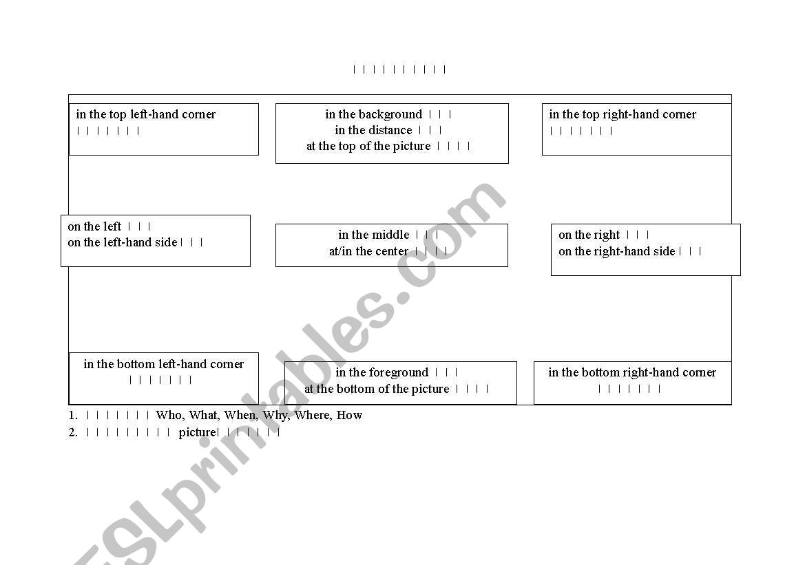 phrases for describing location in a picture