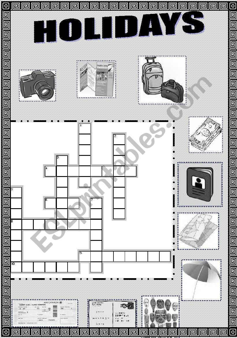 HOLIDAYS CROSSWORD B&W VERSION