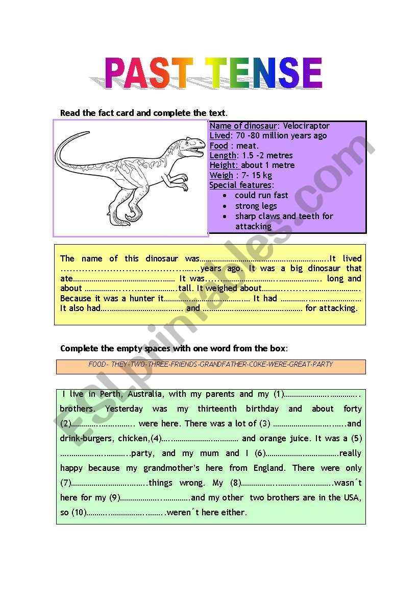 PAST TENSE worksheet