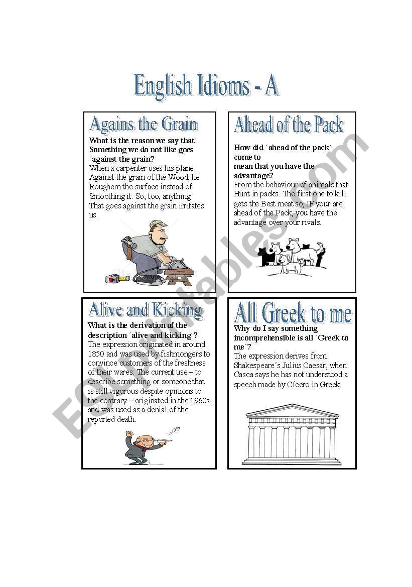 English Idioms - A worksheet