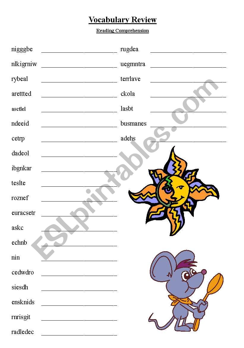 Word Scramble worksheet