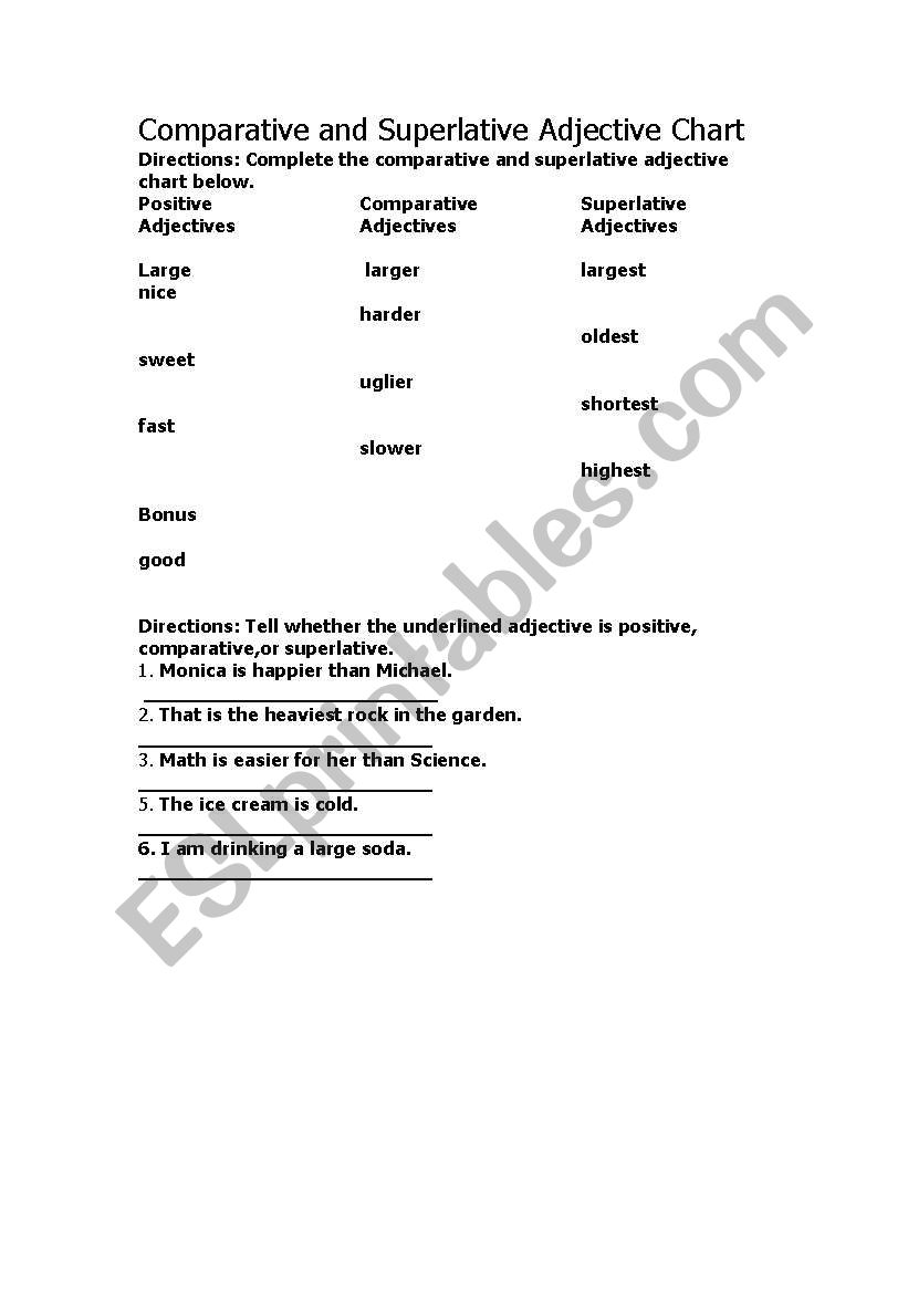 adjectiveEX worksheet