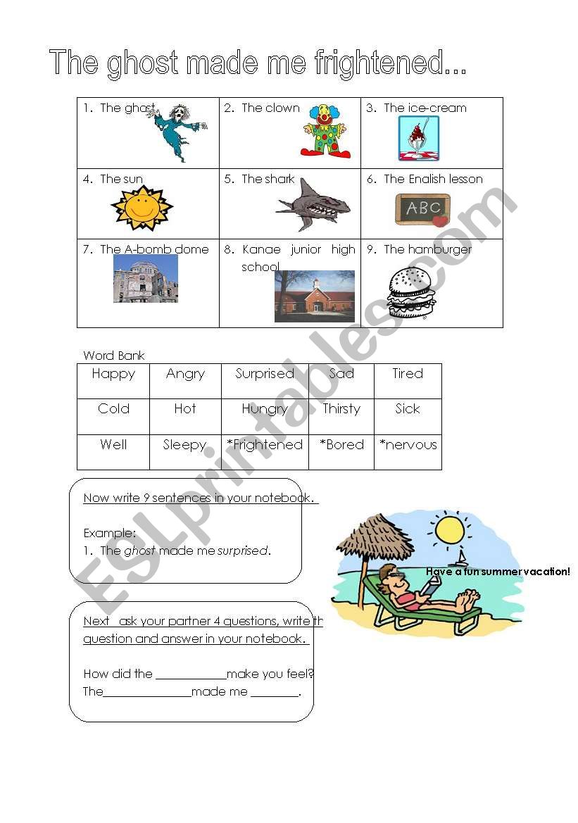 _________made me ___________ worksheet