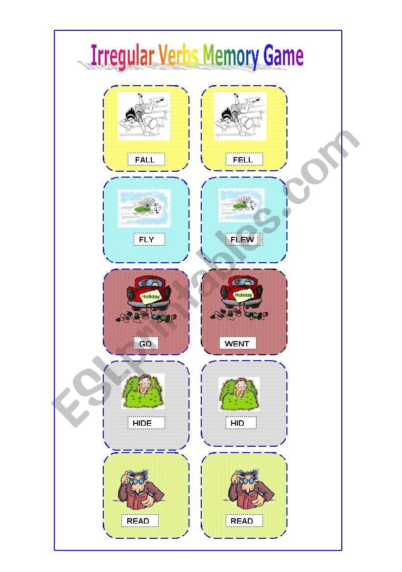 Irregular verbs memory game (6 of 6 )