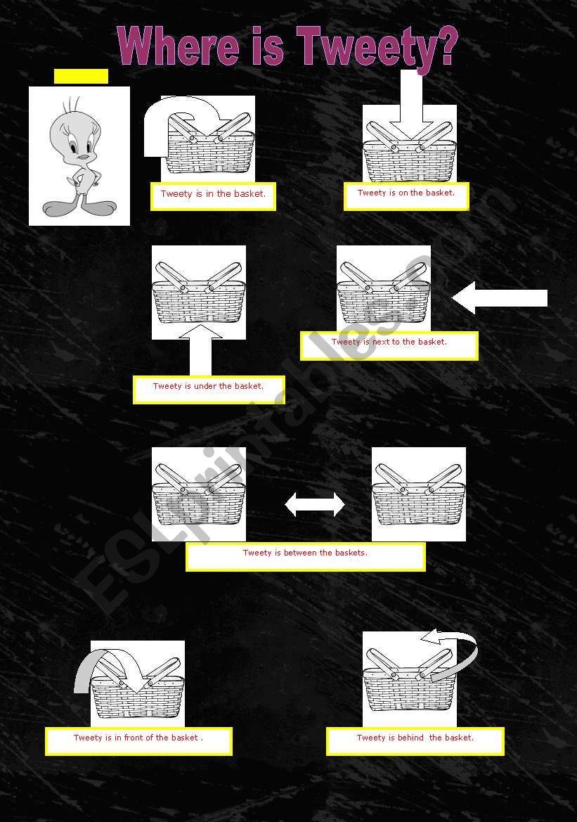 Where is Tweety?  worksheet