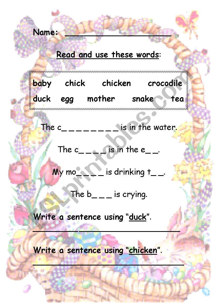 Easter activity worksheet