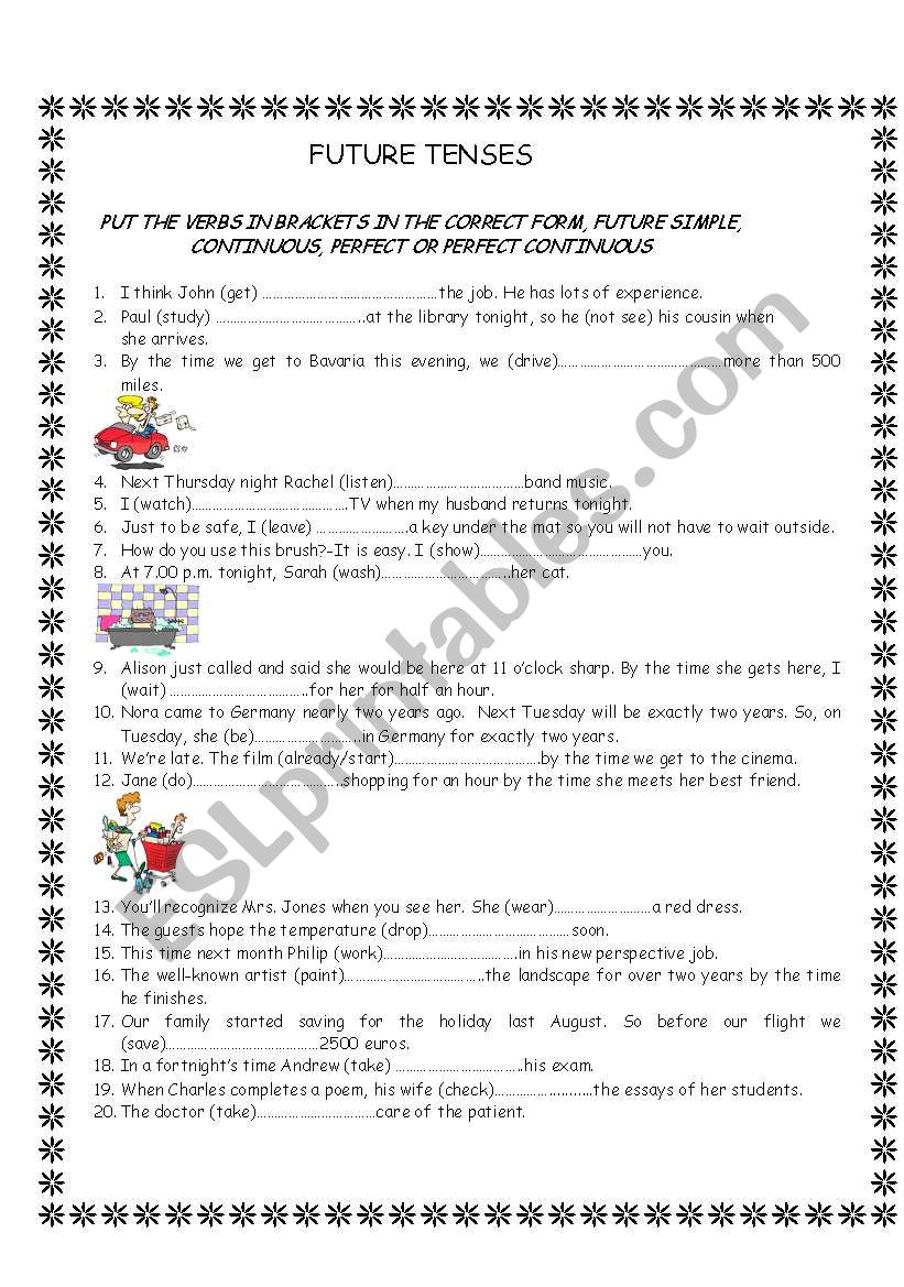 Future tenses worksheet