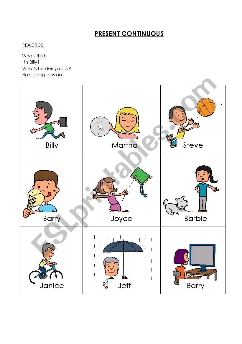 Present Continuous worksheet