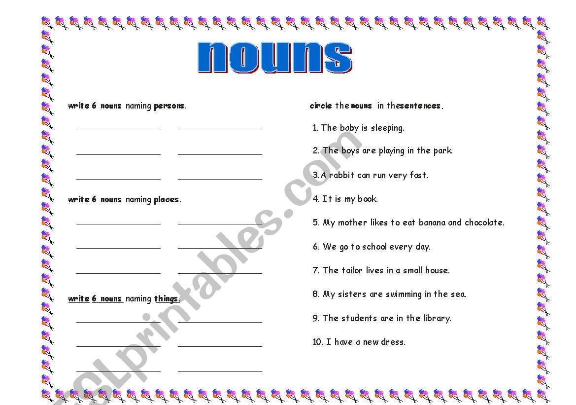 nouns part 2 worksheet