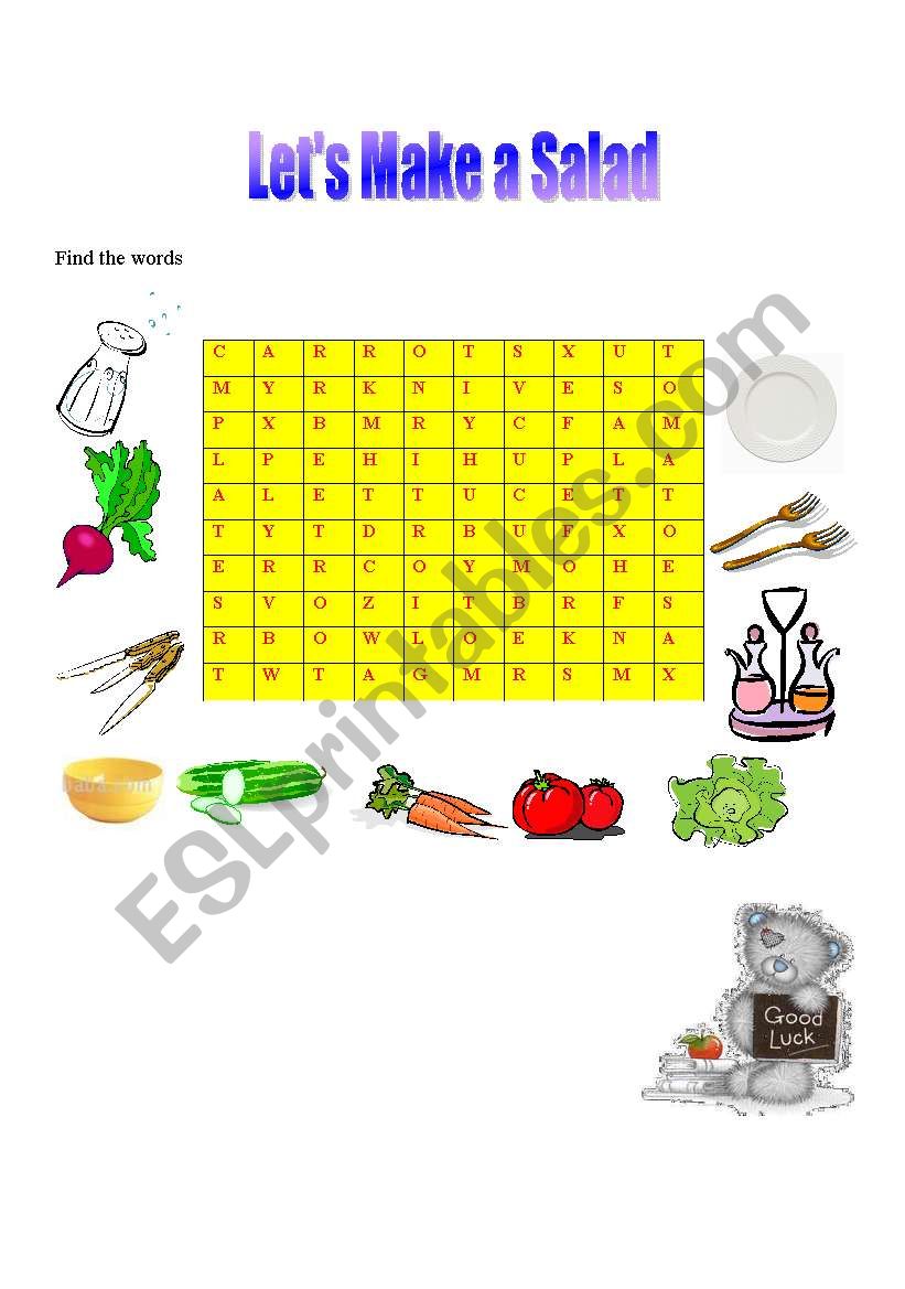 Food Word Search worksheet
