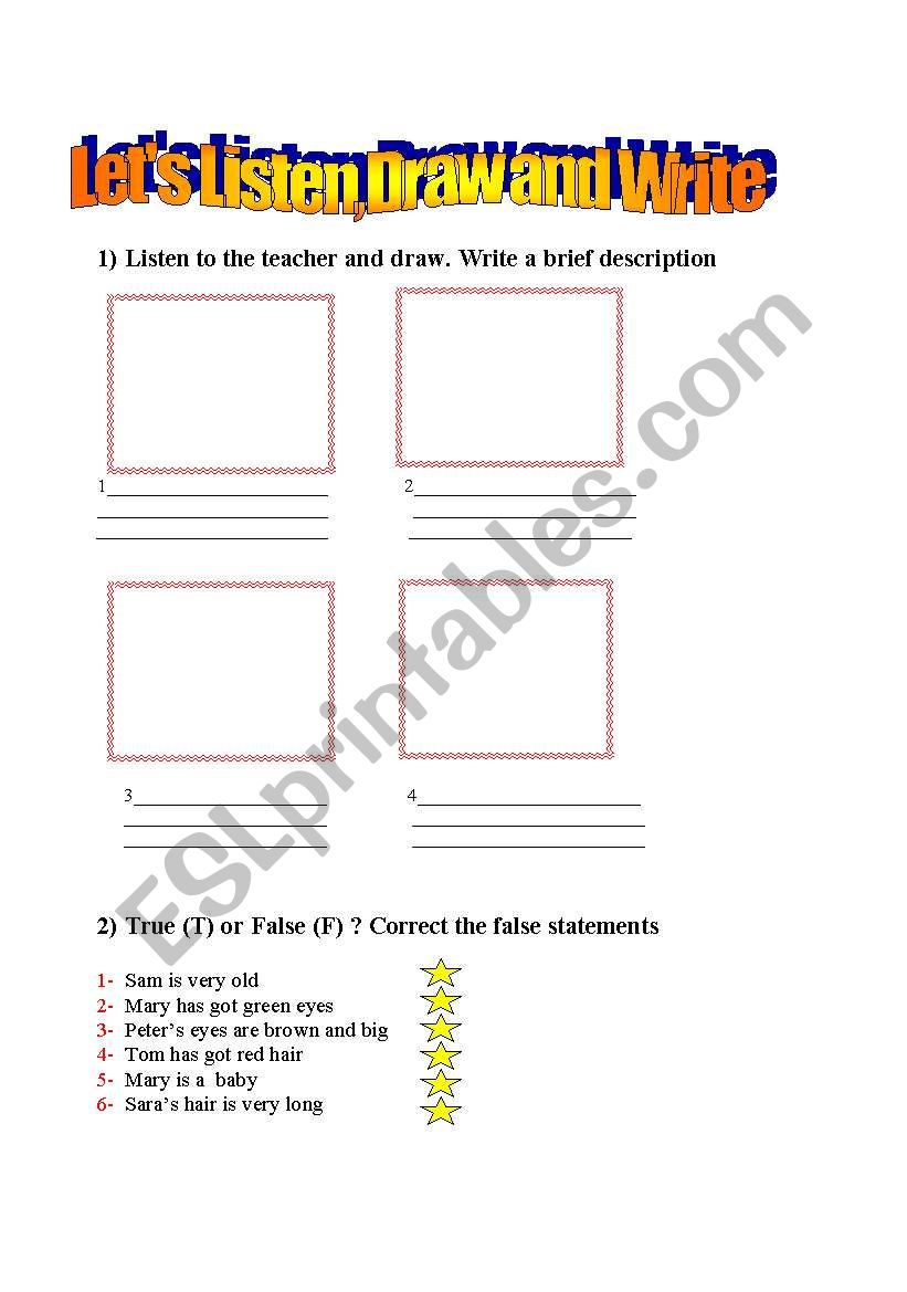 Adjectives-Parts of the body worksheet