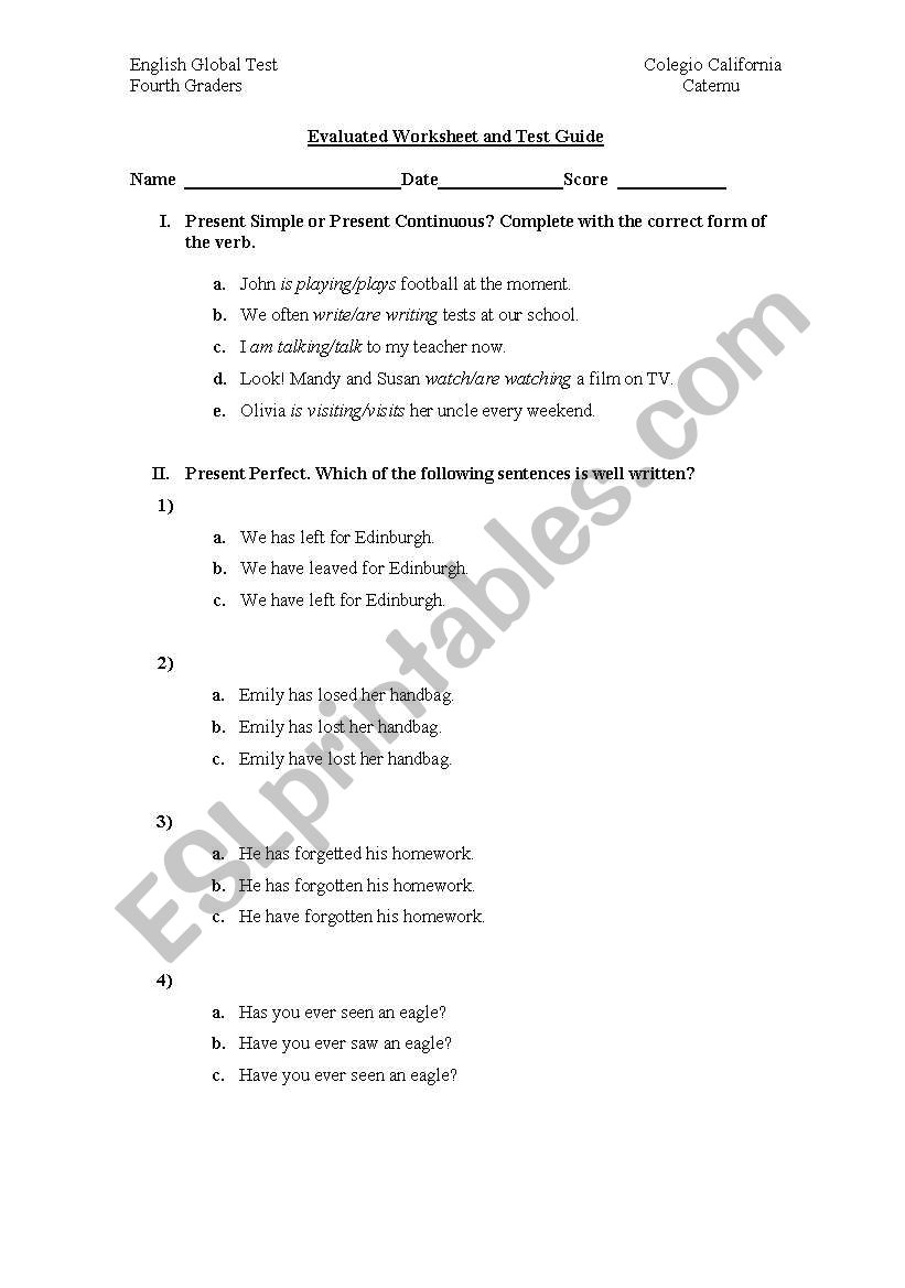 Grammar and Vocabulary for Chilean students