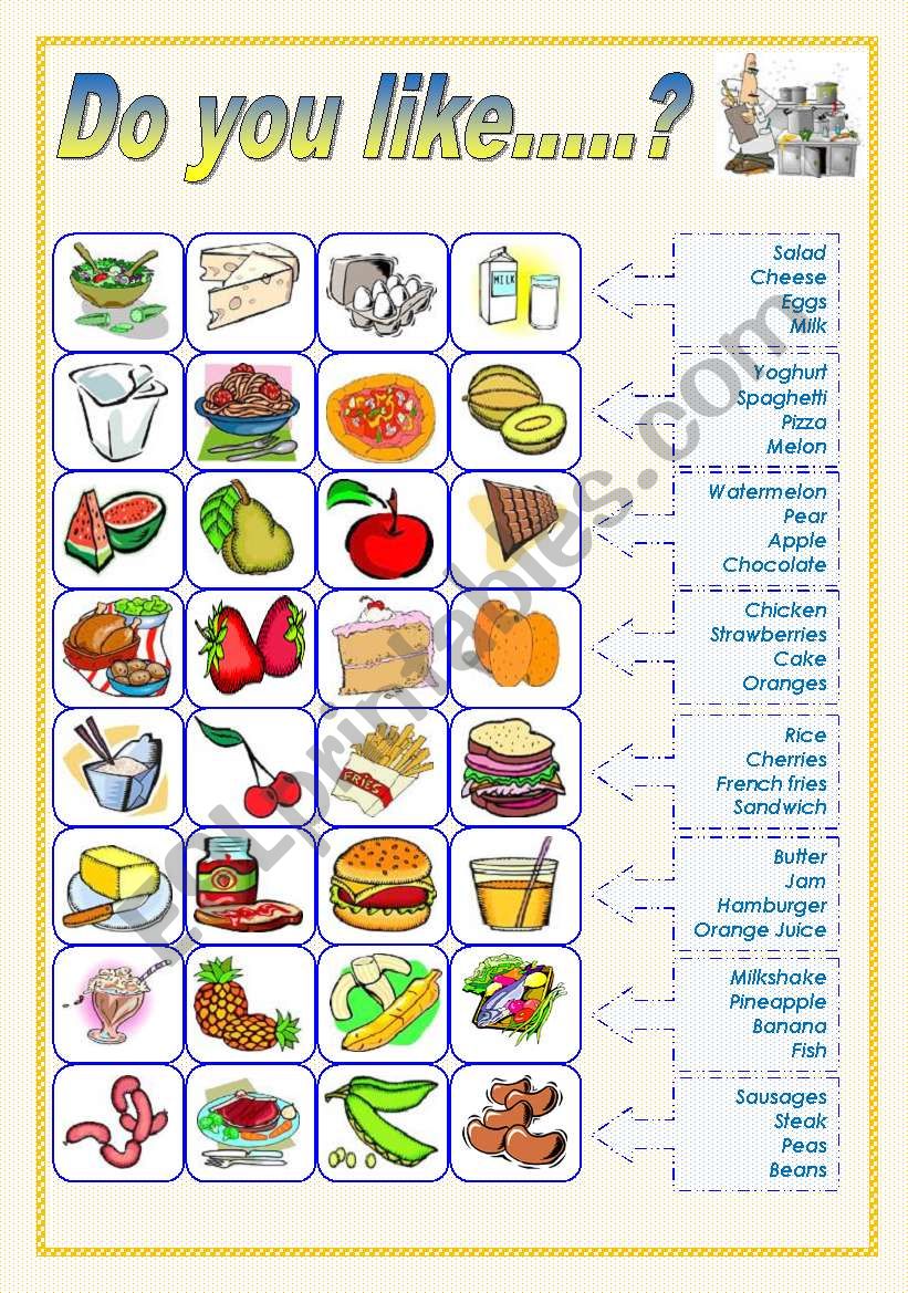 Food Vocabulary worksheet