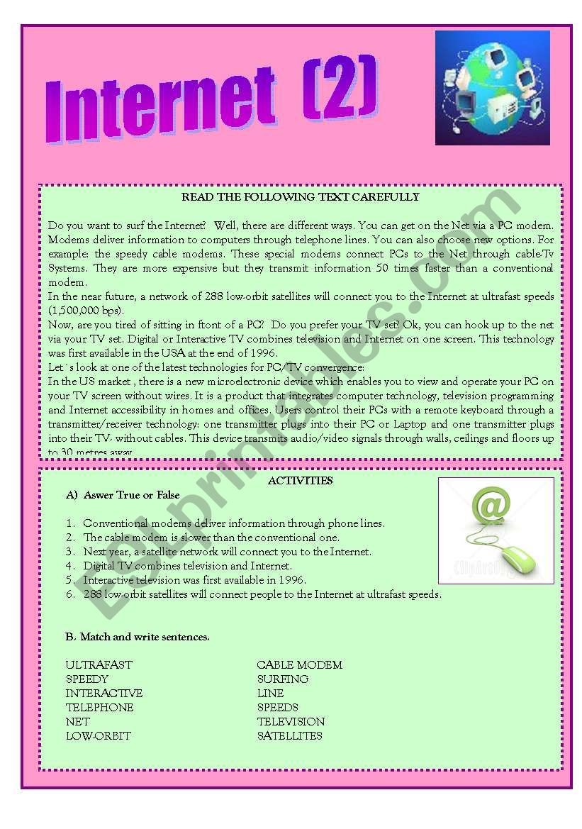  Internet (2) worksheet