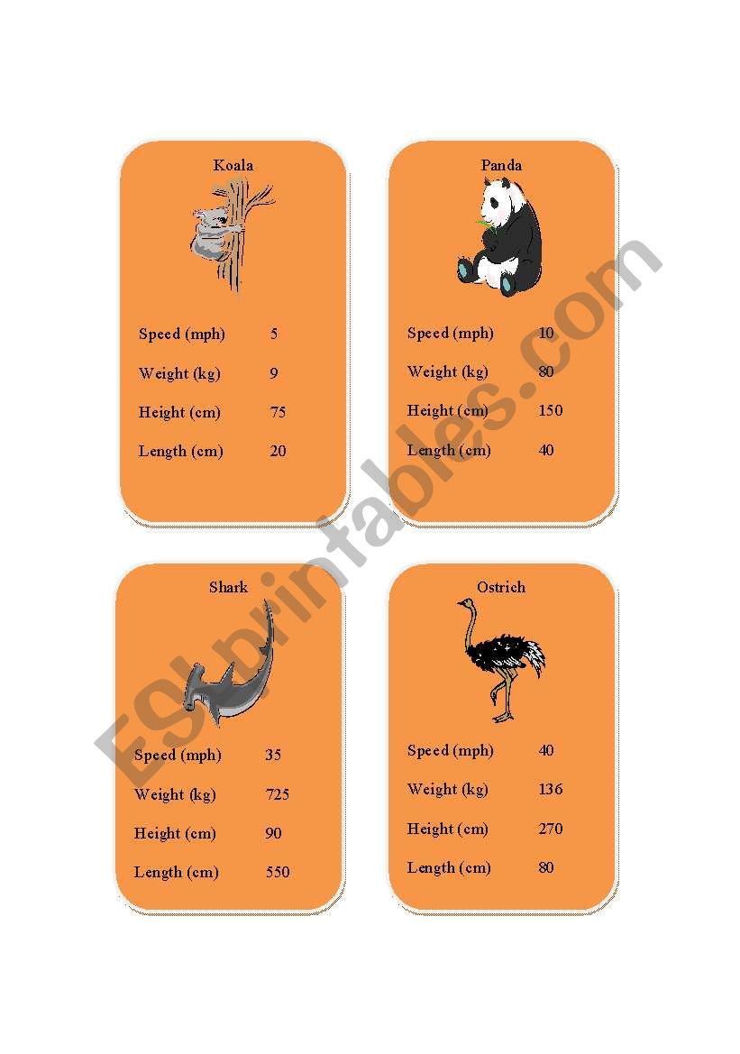 animal comparatives part4 worksheet