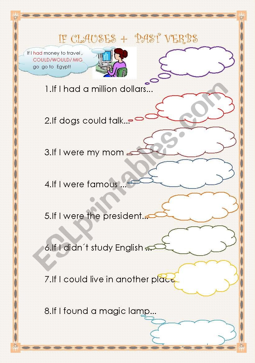 IF CLAUSES + PAST VERBS worksheet