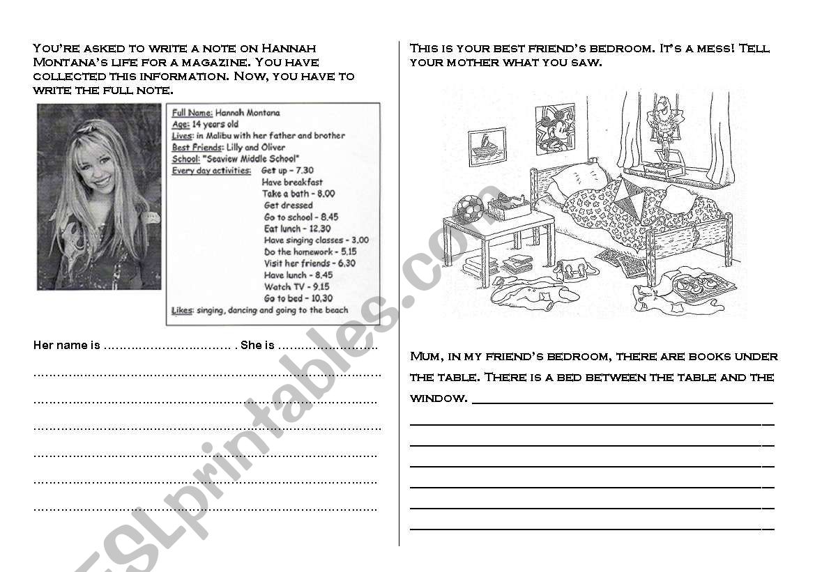 Activities worksheet