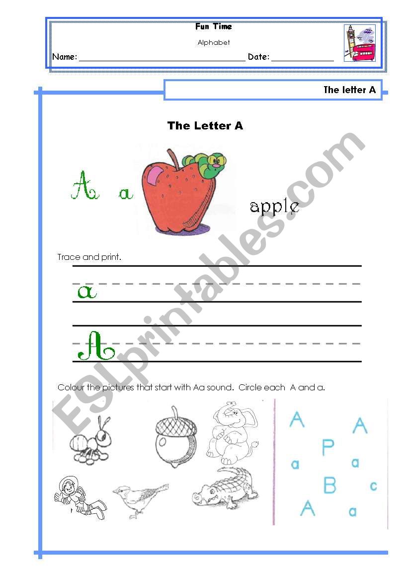 Letter A worksheet