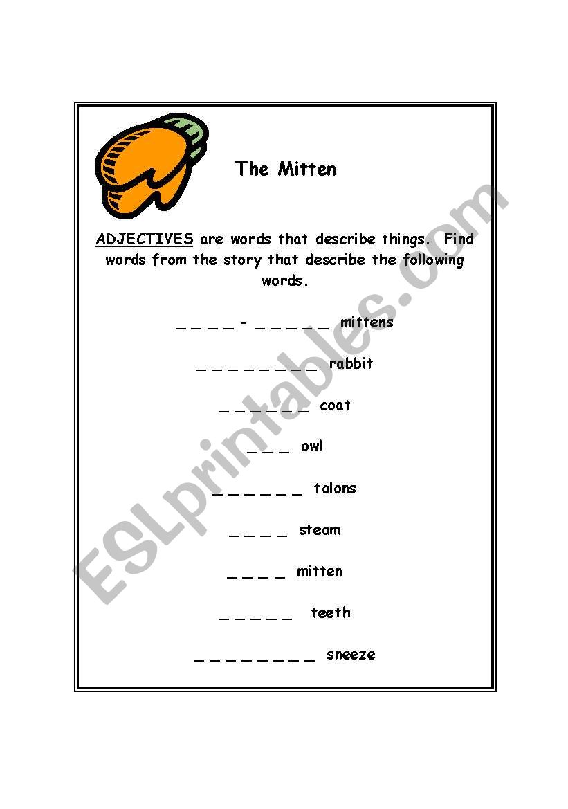 The Mittens worksheet