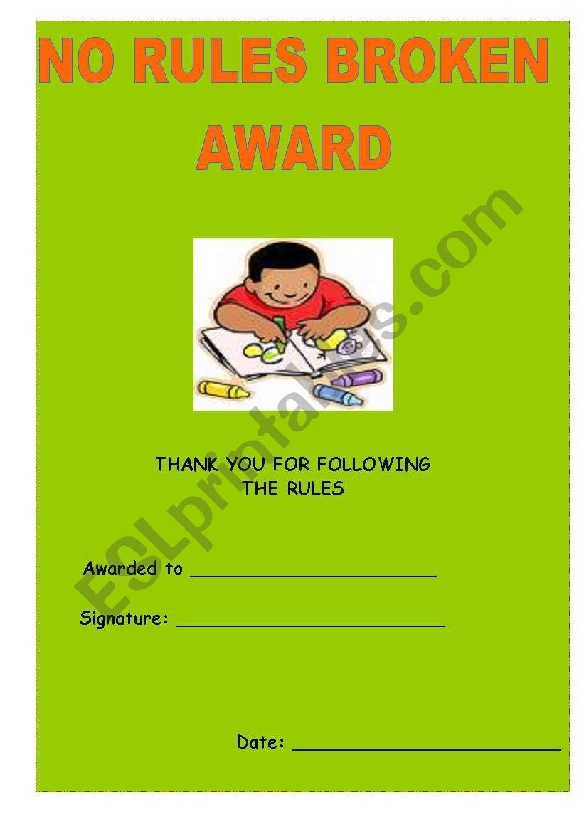 AWARD worksheet