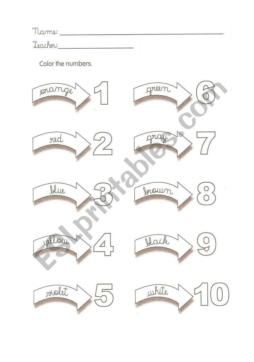 Colors worksheet