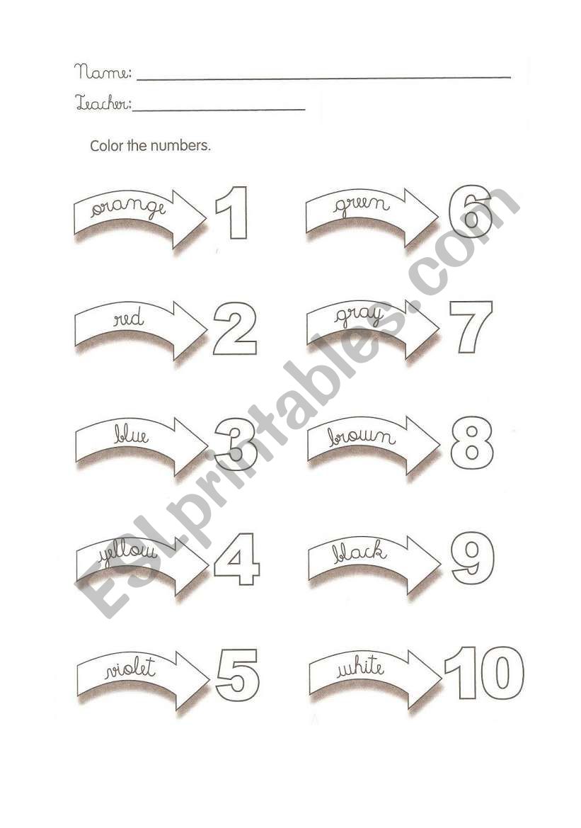 Colors worksheet