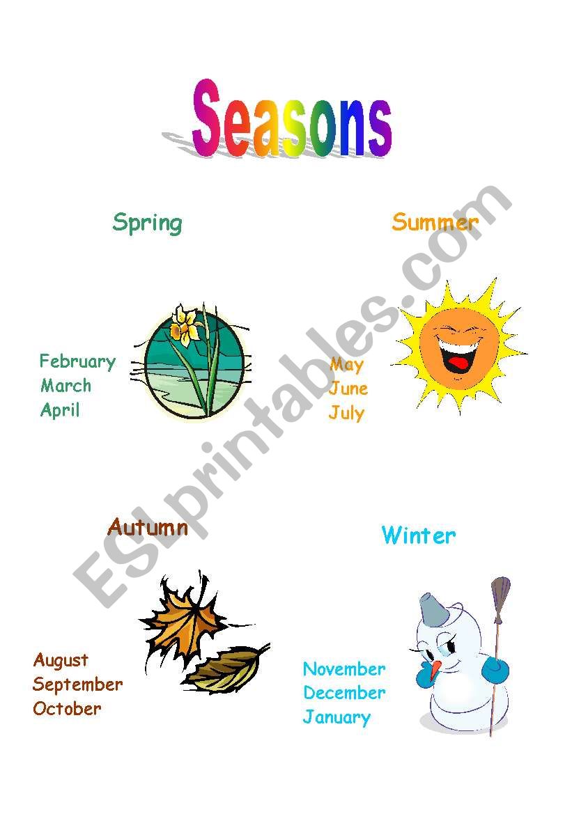Seasons Poster worksheet
