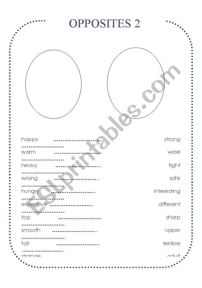 opposites worksheet
