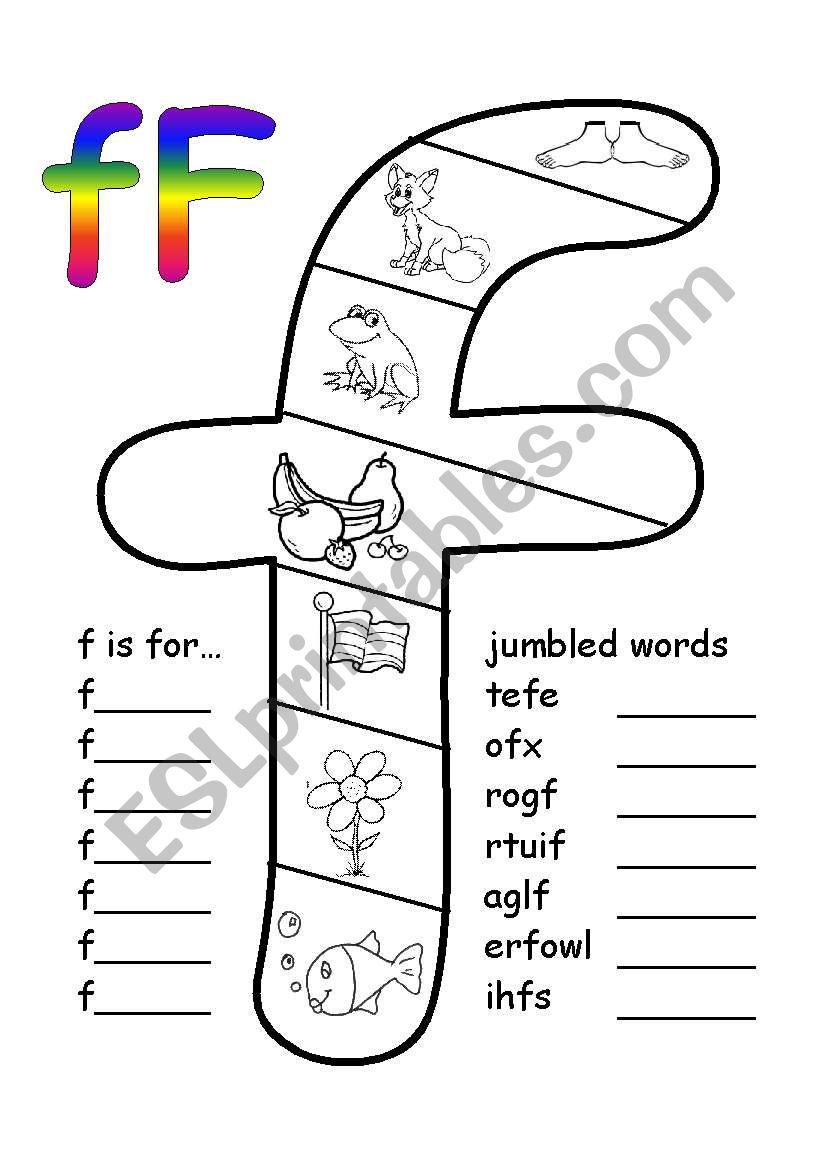 f  words worksheet