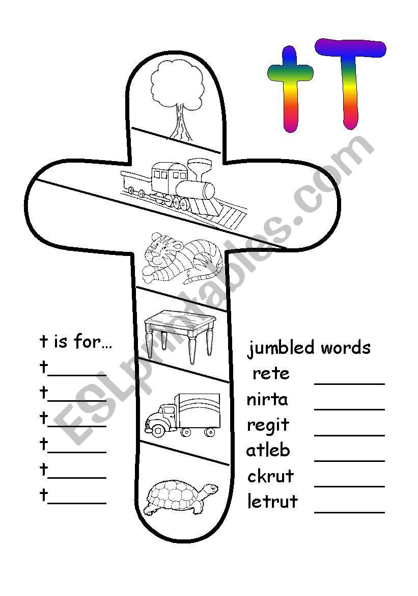 t  words worksheet