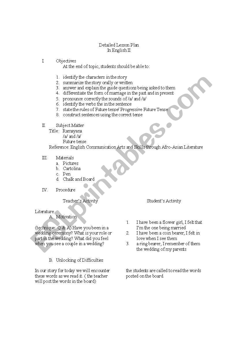 lesson plan worksheet