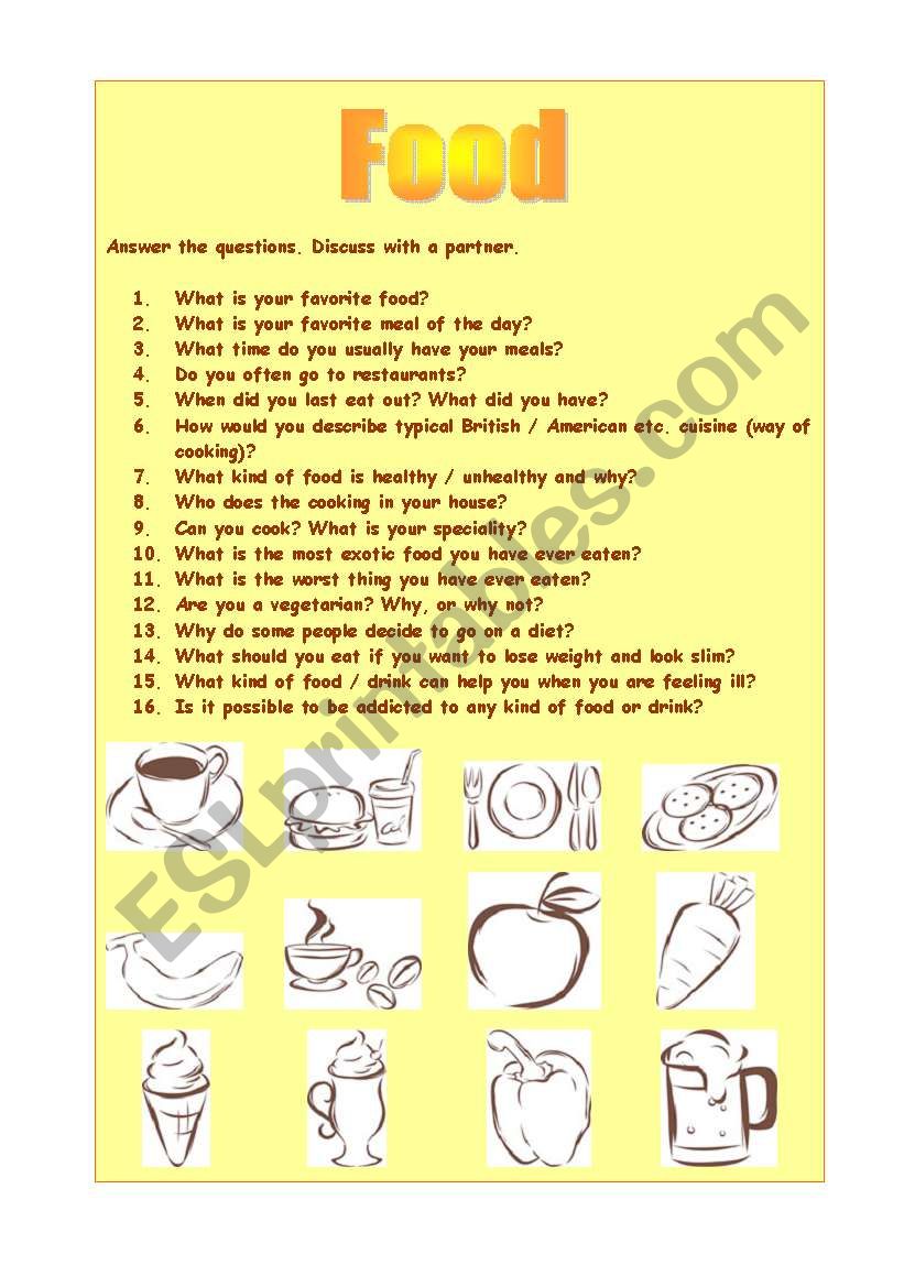 Food worksheet