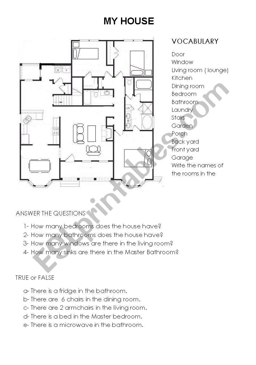 My house worksheet