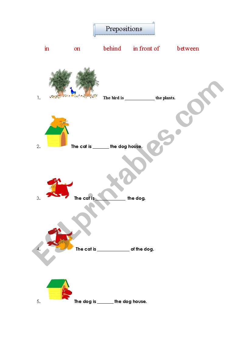 Prepositions for the kiddies. worksheet