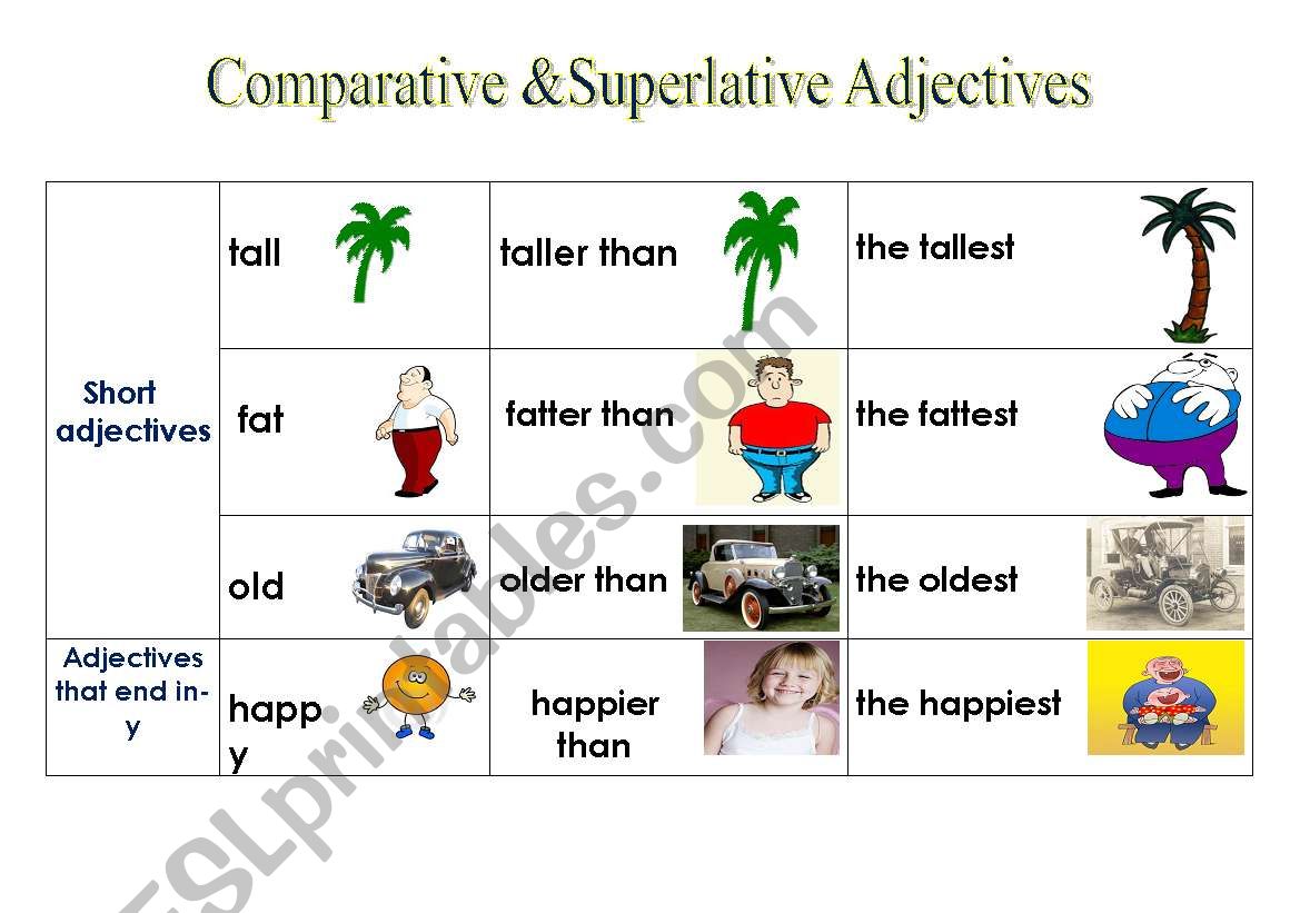 compartive&superlative worksheet