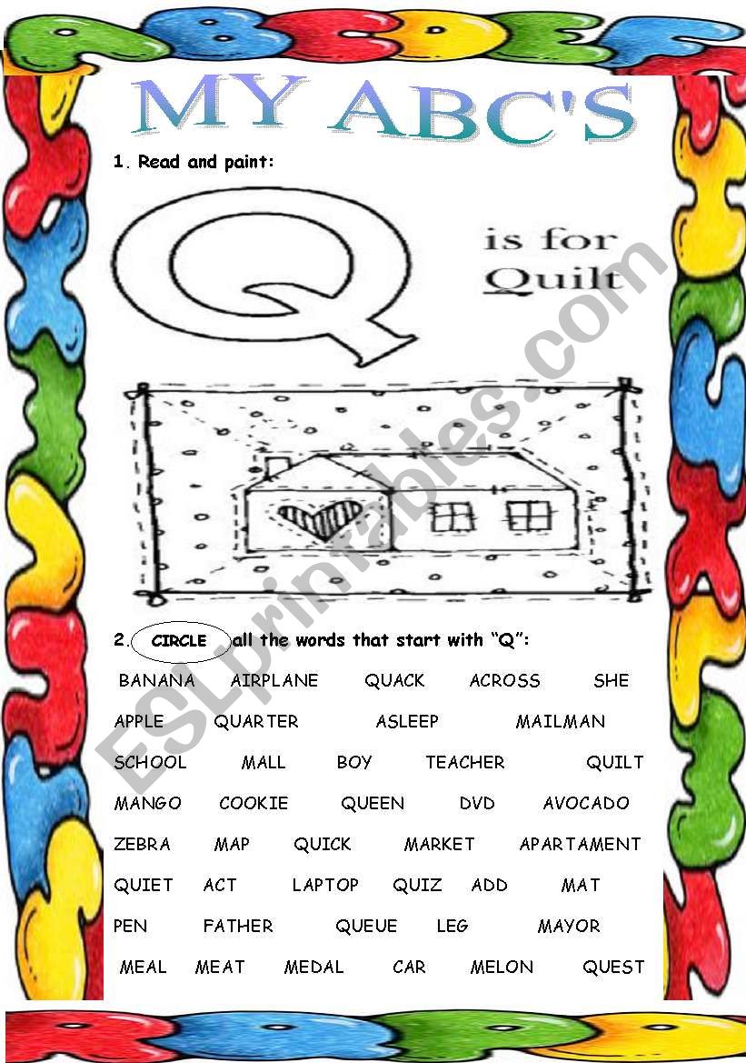 My ABCs ( Q ) worksheet