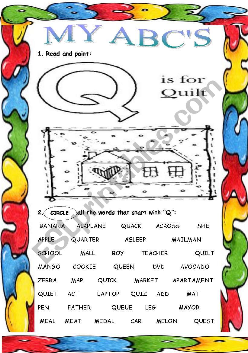 My ABCÂ´s ( Q ) worksheet