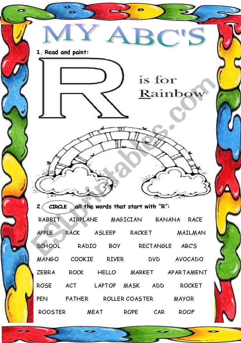My ABCÂ´s ( R ) worksheet