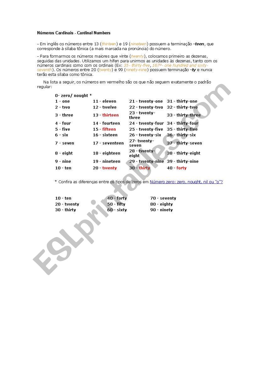 ordinal numbers worksheet