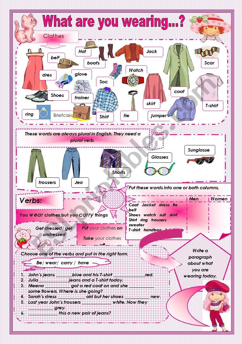 Clothes worksheet