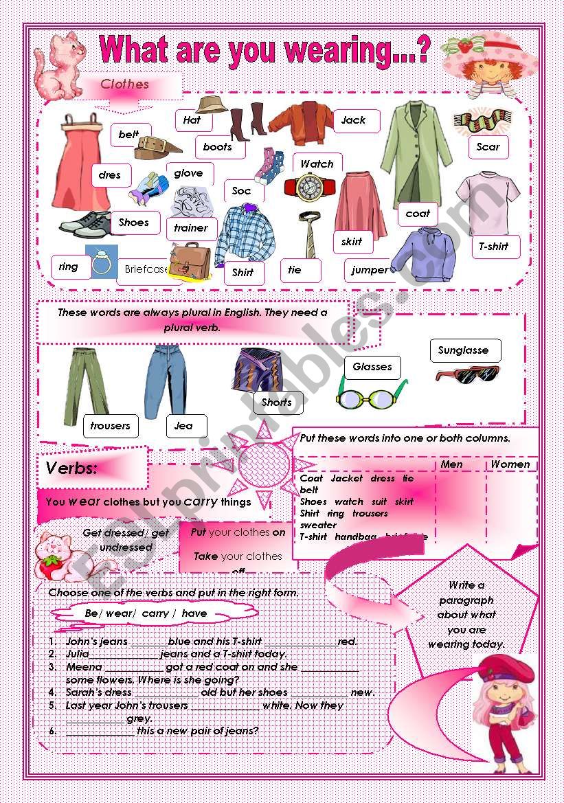 Clothes worksheet