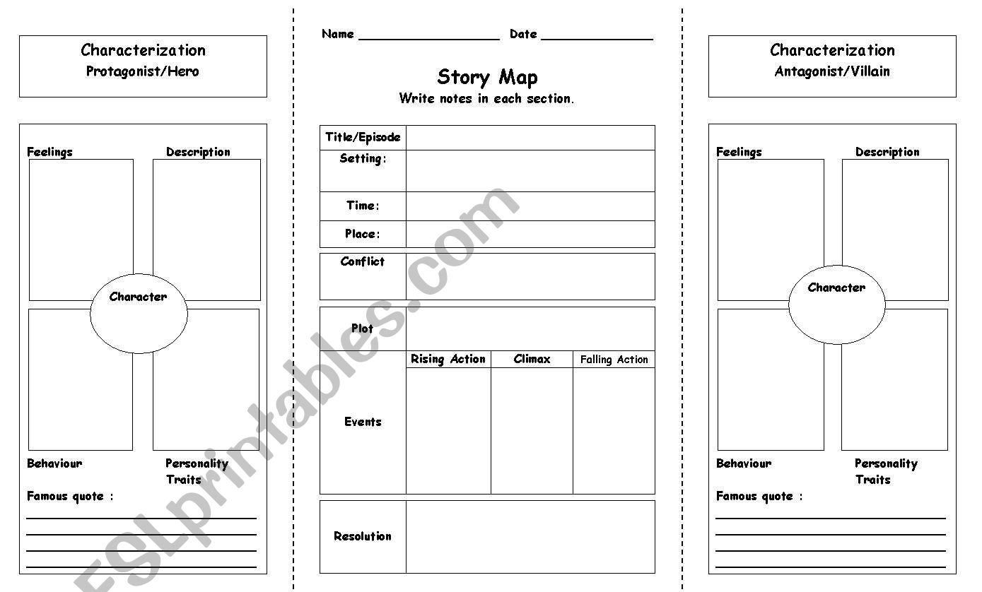 Story Map Folder worksheet