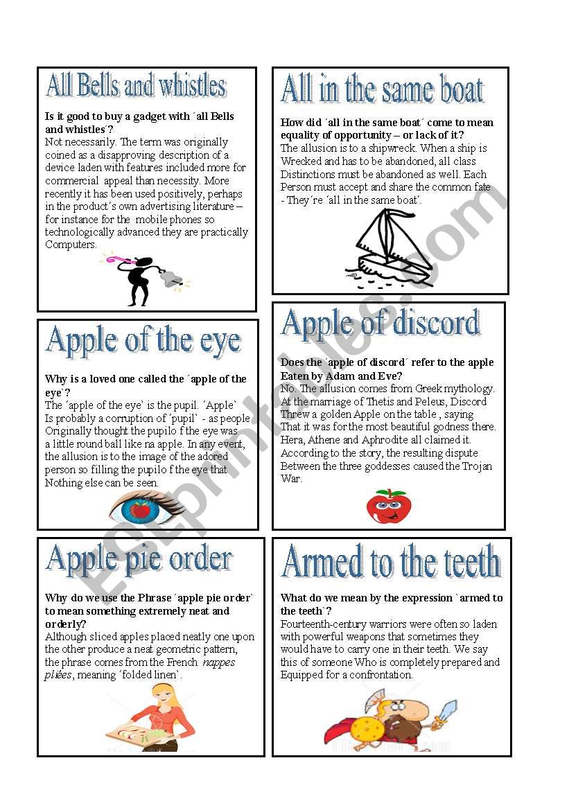 English Idioms - A worksheet